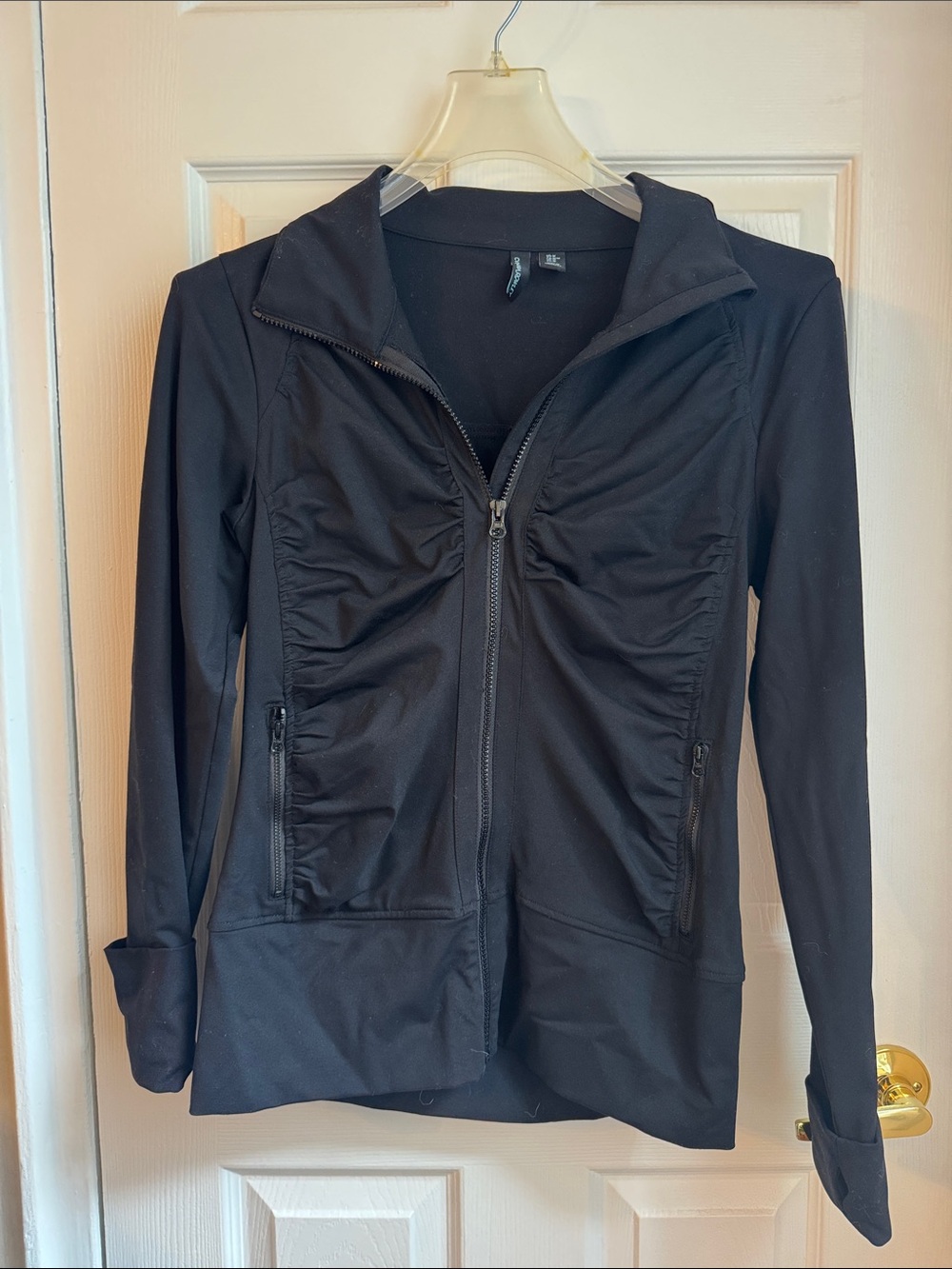 Cynthia Rowley Black Zip-Front Utility Jacket